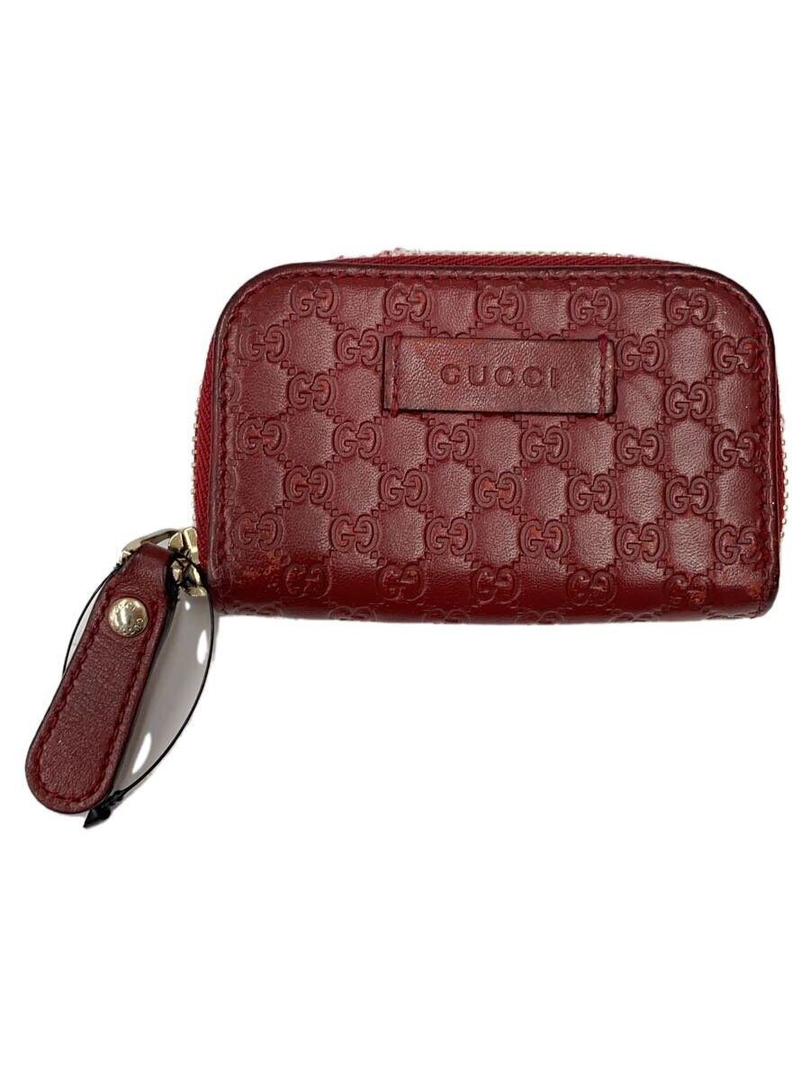 Gucci Gucci Leather Monogram Coin Case Red Size ONE SIZE - 1 Thumbnail