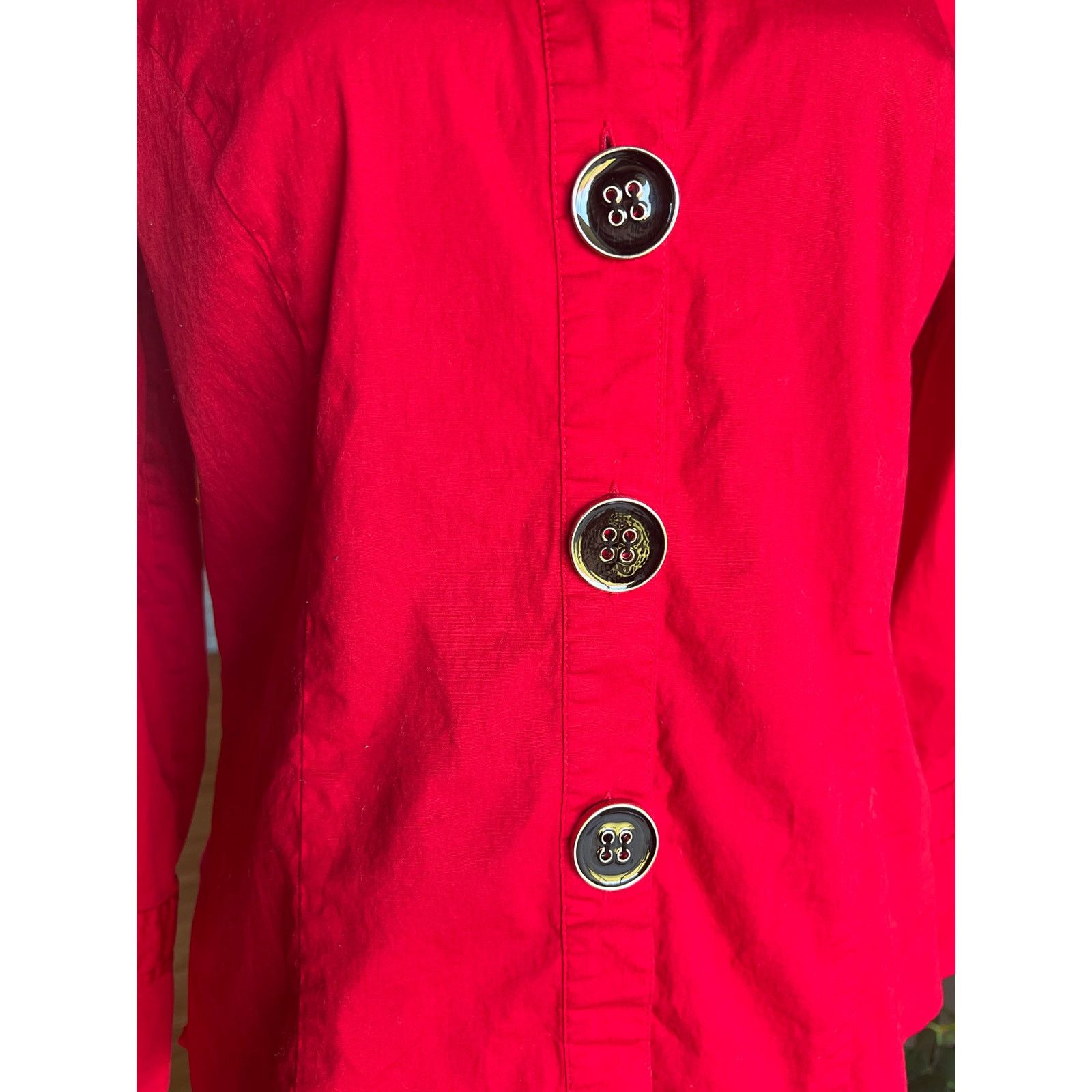 Other Michelle Antonelli Red black button up Christmas shirt large Size L / US 10 / IT 46 - 6 Thumbnail