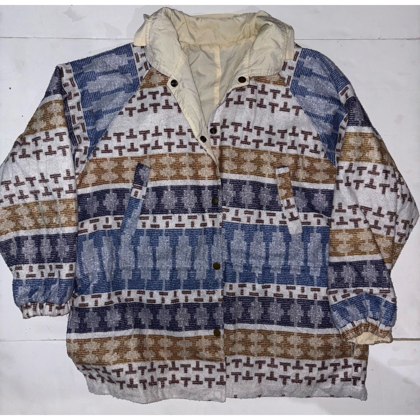 Other Vintage Reversible jacket Aztec pattern XL button up Size XL / US 12-14 / IT 48-50 - 1 Thumbnail