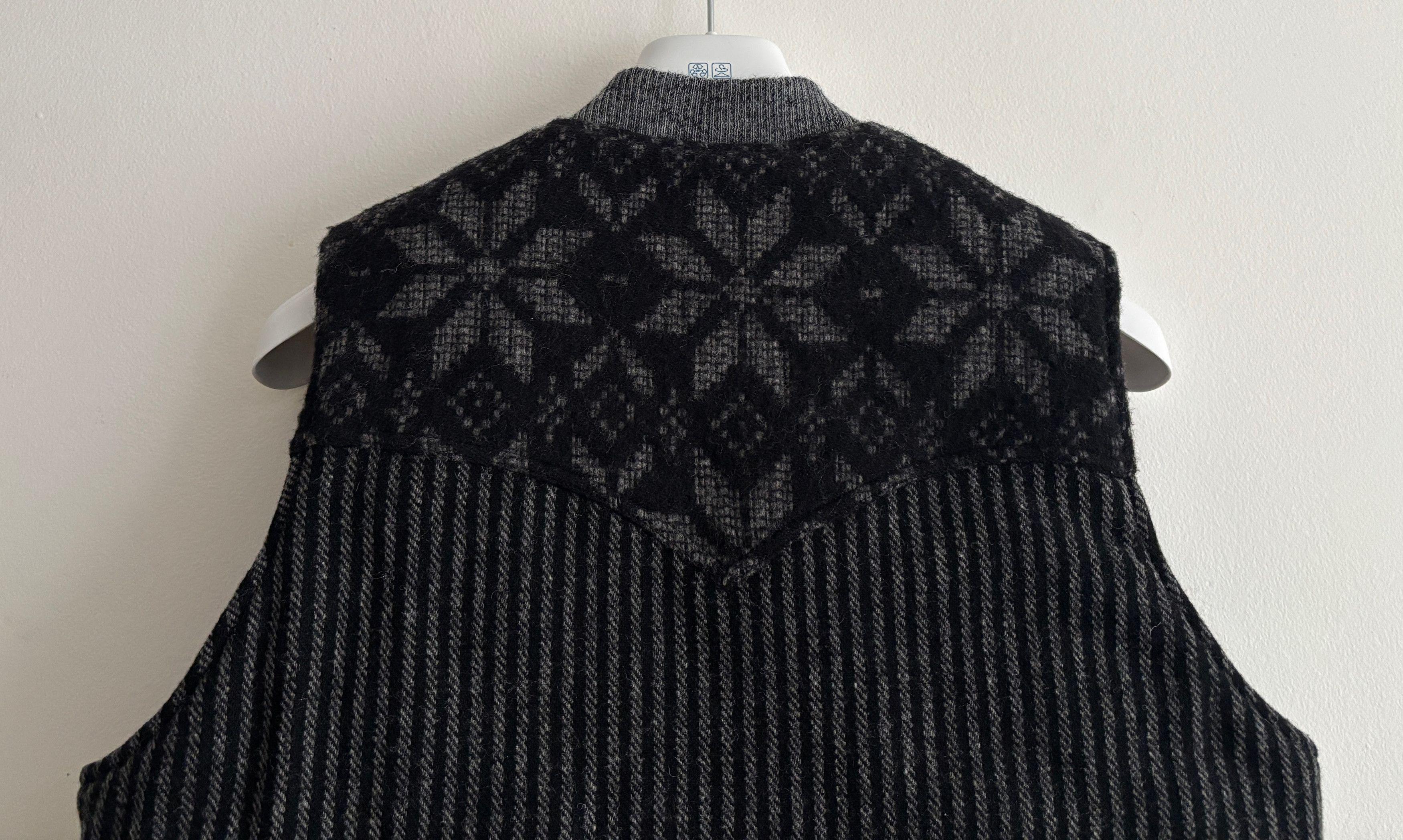 Monitaly $435 Black Grey Patchwork Wool Nylon Quilted Vest - 42 / L Size US L / EU 52-54 / 3 - 11 Thumbnail