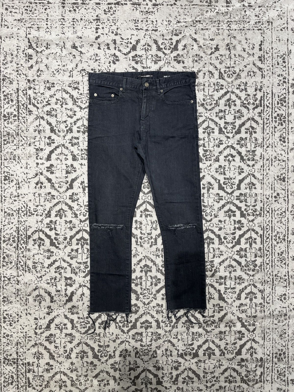 Saint Laurent Paris Saint Lauren D02 Original Low Waist Ripped Skinny Jeans Size US 29 - 1 Thumbnail