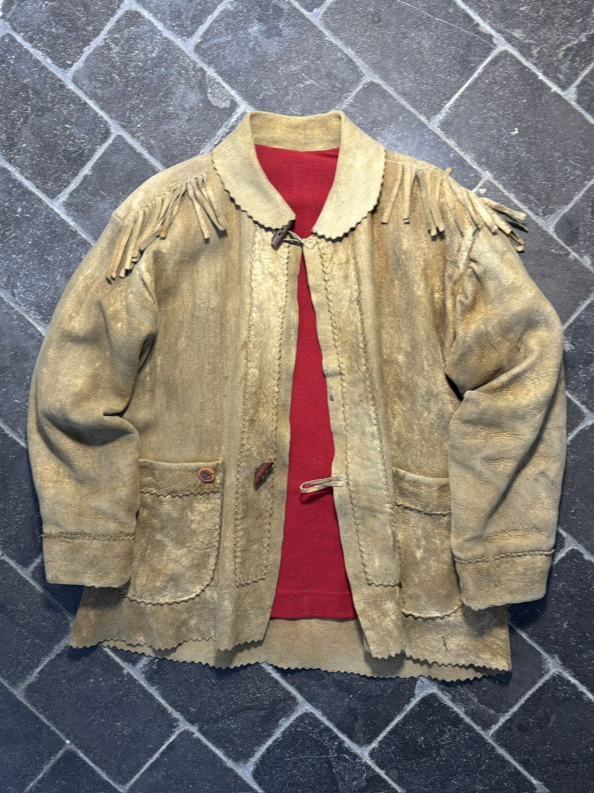 Vintage True Vintage Moose Leather Coat Moosehide Blanket Lined Hand Size US M / EU 48-50 / 2 - 1 Thumbnail