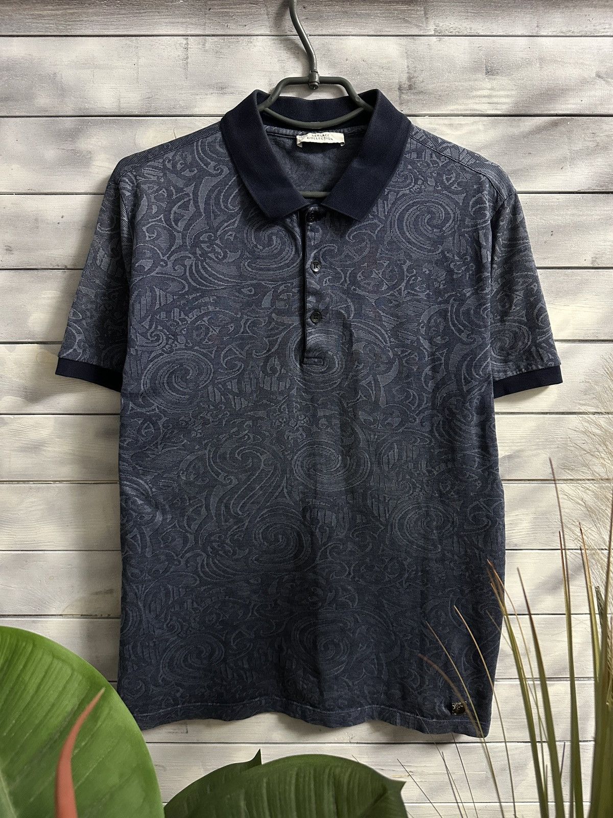 Versace Rare Luxury Polo Versace Monogram full Print Size US L / EU 52-54 / 3 - 1 Thumbnail