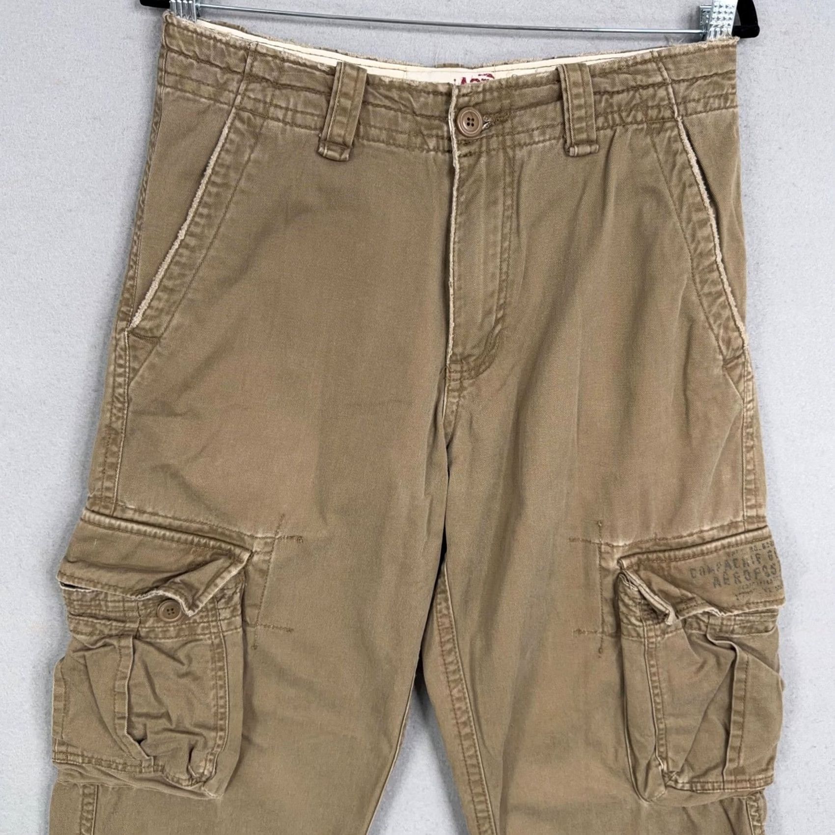 Aeropostale Vintage Aeropostale Pants Mens 29x32 Brown Cargo Canvas Relaxed Fit Straight Leg Utility Size US 29 - 2 Thumbnail