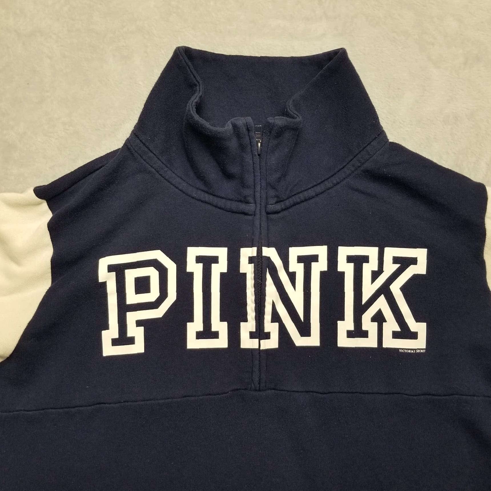 Pinko VINTAGE Pink Victoria's Secret Sweatshirt Womens M Blue 1/4 Zip Long Sleeve Pullover Size M / US 6-8 / IT 42-44 - 2 Thumbnail