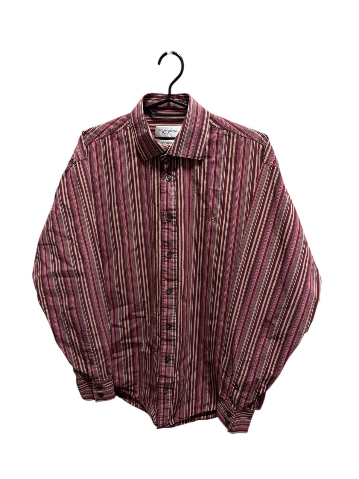 Yves Saint Laurent Yves Saint Laurent Striped Shirts Long Sleeve Retro 90’s Size US M / EU 48-50 / 2 - 1 Thumbnail