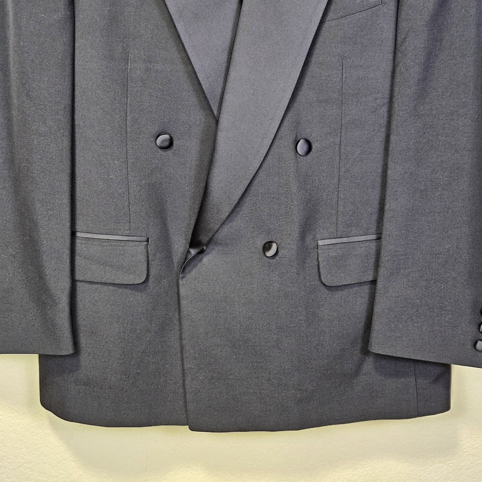 Halston Halston Tuxedo Jacket Wedding Peak Lapel Double Breasted Size 40R - 7 Thumbnail