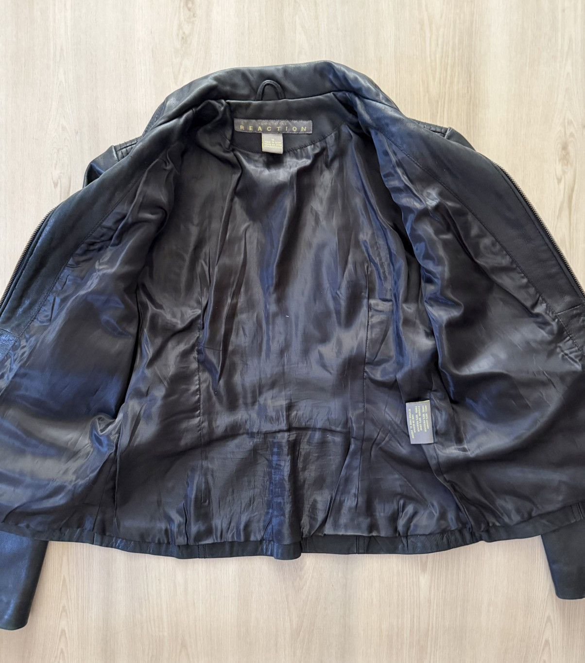 Kenneth Cole Vintage Y2K Kenneth Cole Reaction Leather Jacket Sz M Moto Size M / US 6-8 / IT 42-44 - 10 Thumbnail