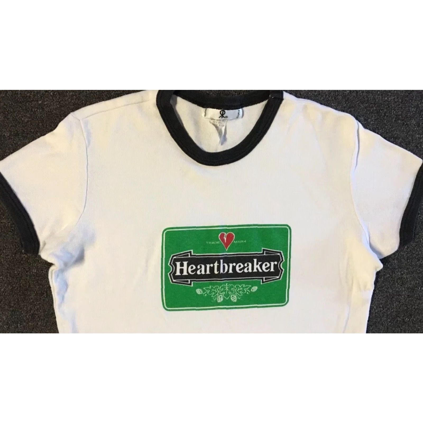 Vintage Vtg Heartbreaker Heineken Faded Parody Ringer Shirt M Funny Grunge Emo 90s Y2K Size M / US 6-8 / IT 42-44 - 4 Thumbnail
