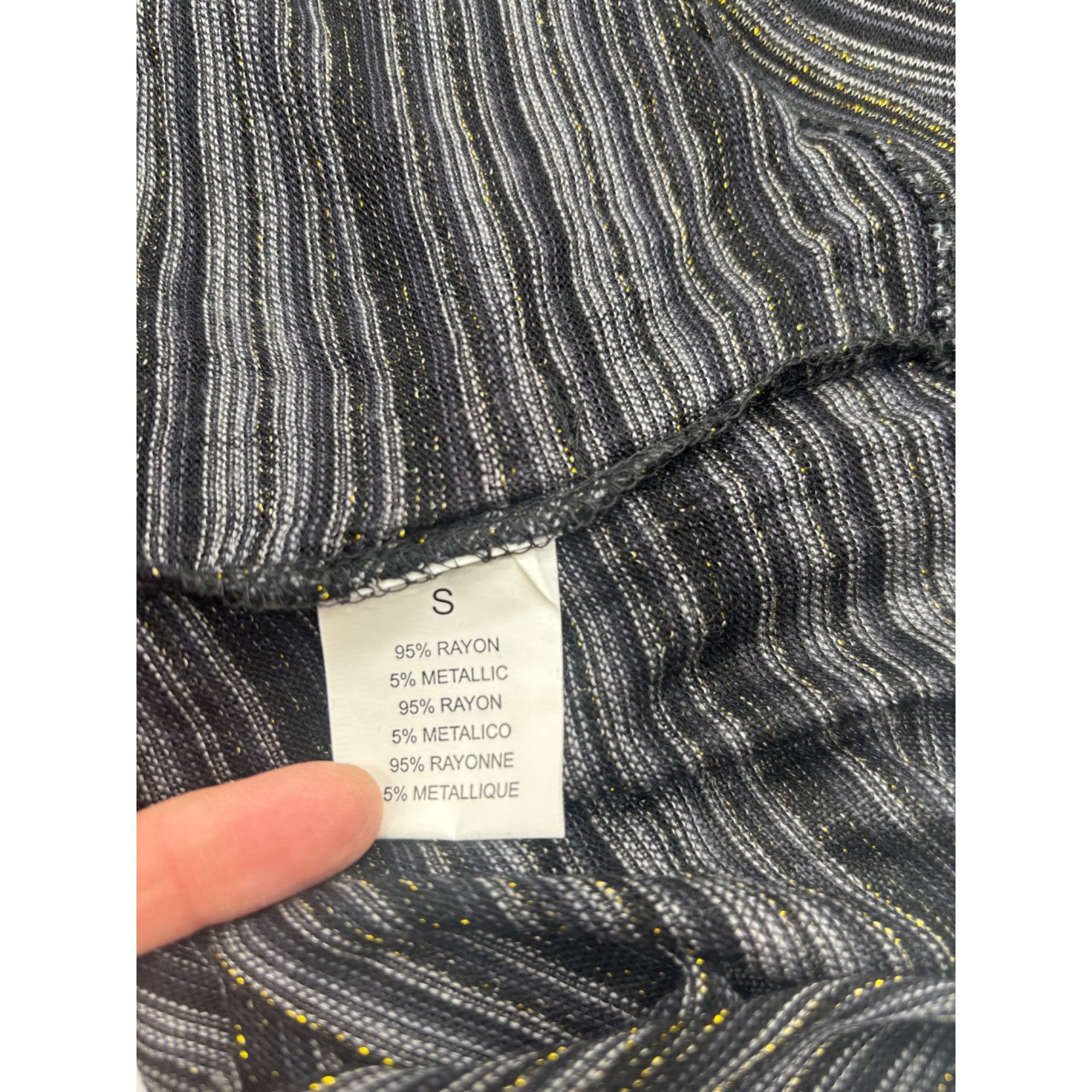 Other Seven7 Women’s Metallic Stripe, Cowl Neck, Dolman Sleeve Top Size M / US 6-8 / IT 42-44 - 6 Thumbnail