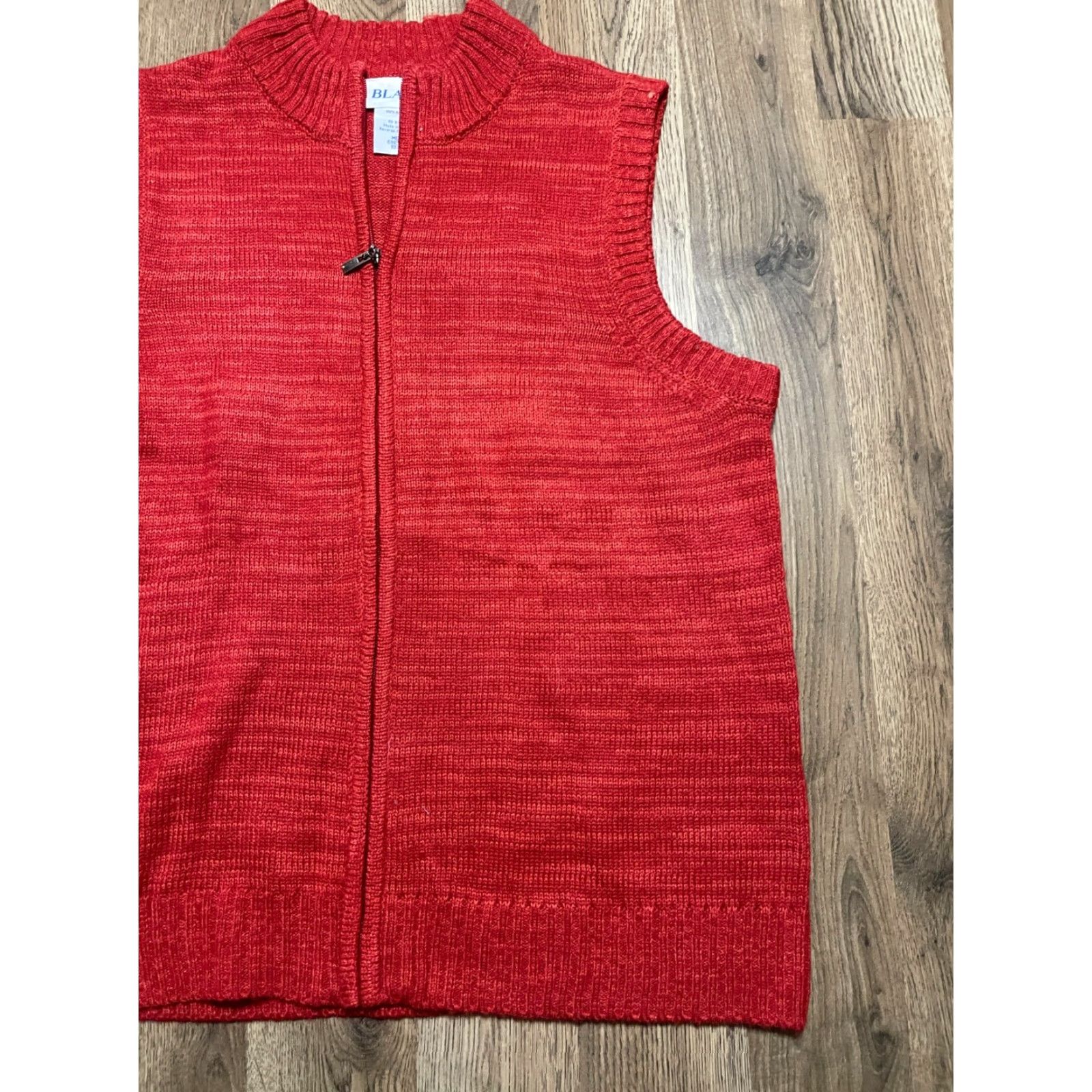 Blair Blair Sweater Vest, Women's Size M, Red, Full Zip, Sleeveless, Vest, Red, 90s? Size M / US 6-8 / IT 42-44 - 4 Thumbnail