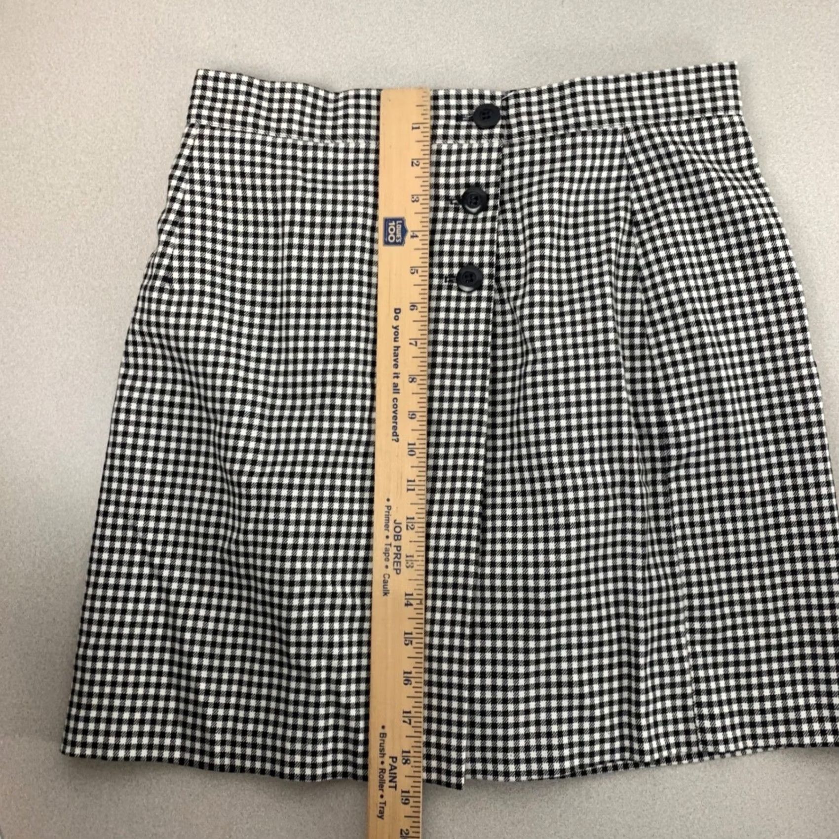 Vintage VINTAGE NYCC Mini Skirt Womens 14 Black White Gingham Check Button Front USA Size 36" / US 14 / IT 50 - 6 Thumbnail