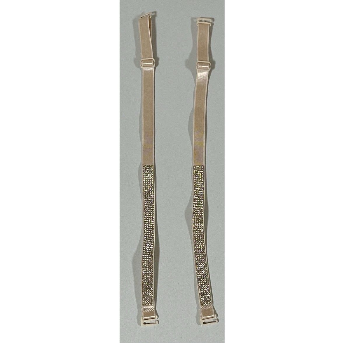 Vintage Tan Diamond Bra Straps Hosiery Lingerie Matching Set of 2 💎 Size ONE SIZE - 2 Thumbnail