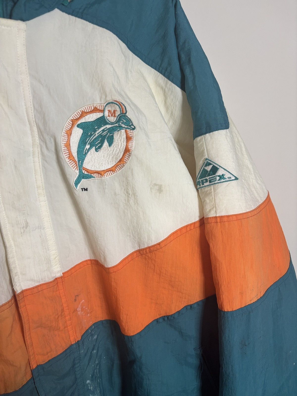 Apex One Vtg Apex One Miami Dolphin Puffer Jacket NFL Pro Line Flaws Size US XL / EU 56 / 4 - 2 Thumbnail