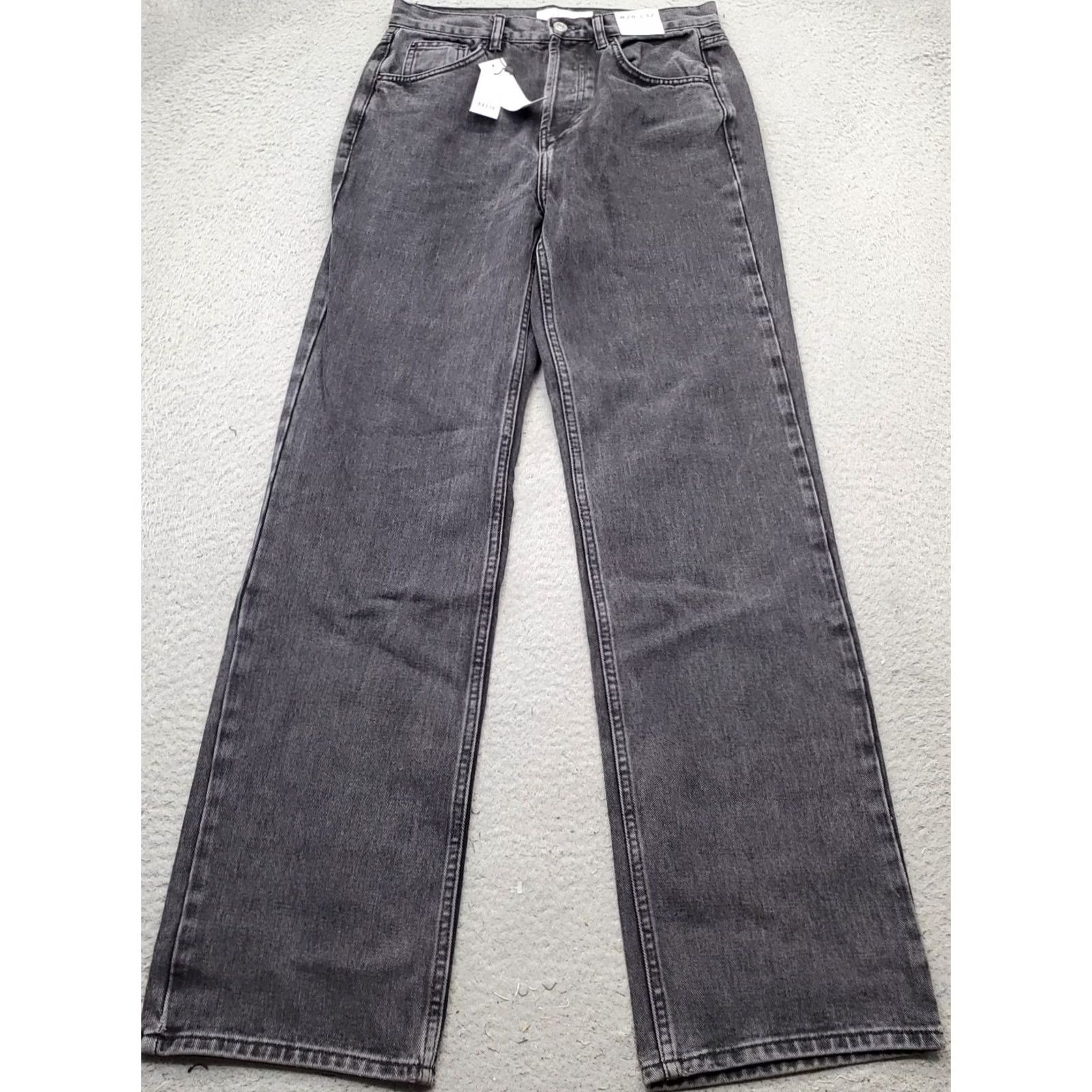 Topshop Topshop Jeans Womens Size 6 Gray Denim Dark Wash Regular Straight Leg Button Fly Shirt? Size 28" / US 6 / IT 42 - 2 Thumbnail