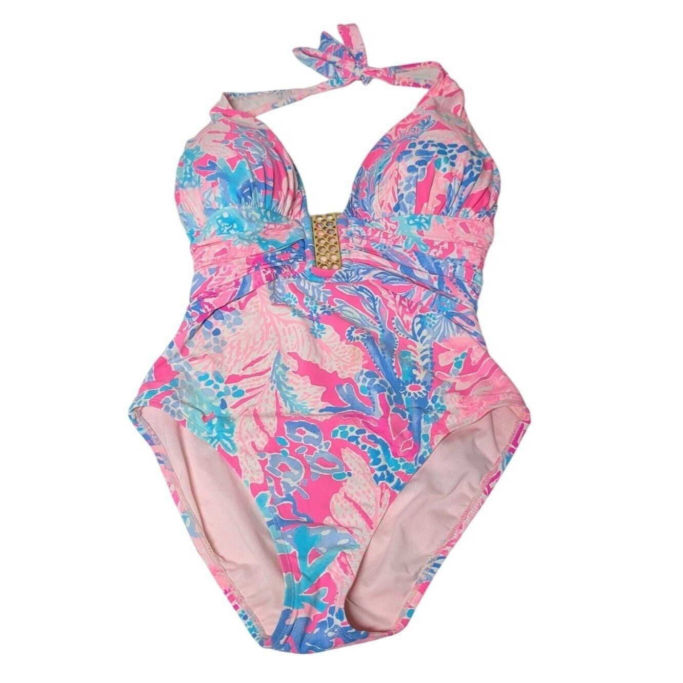 Designer Lilly Pulitzer Lanai Halter One Piece Halter Swimsuit Womens Size M / US 6-8 / IT 42-44 - 1 Thumbnail