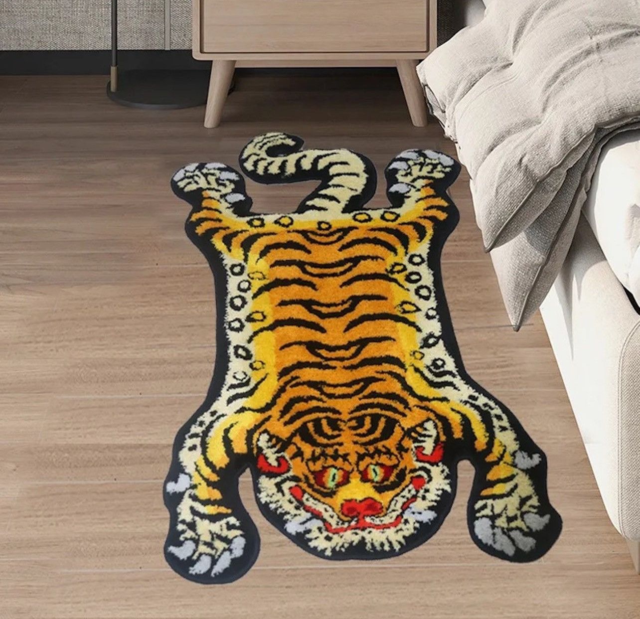 3D Tiger Shape Soft Rug