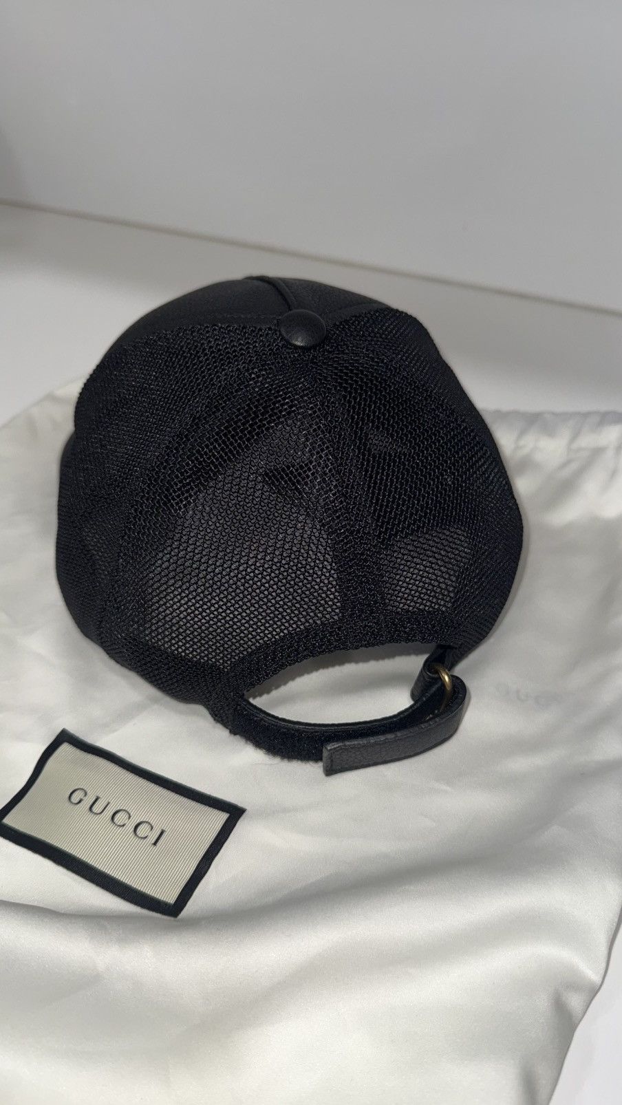 Gucci Gucci leather/mesh hat (Large 59cm) Size ONE SIZE - 2 Thumbnail