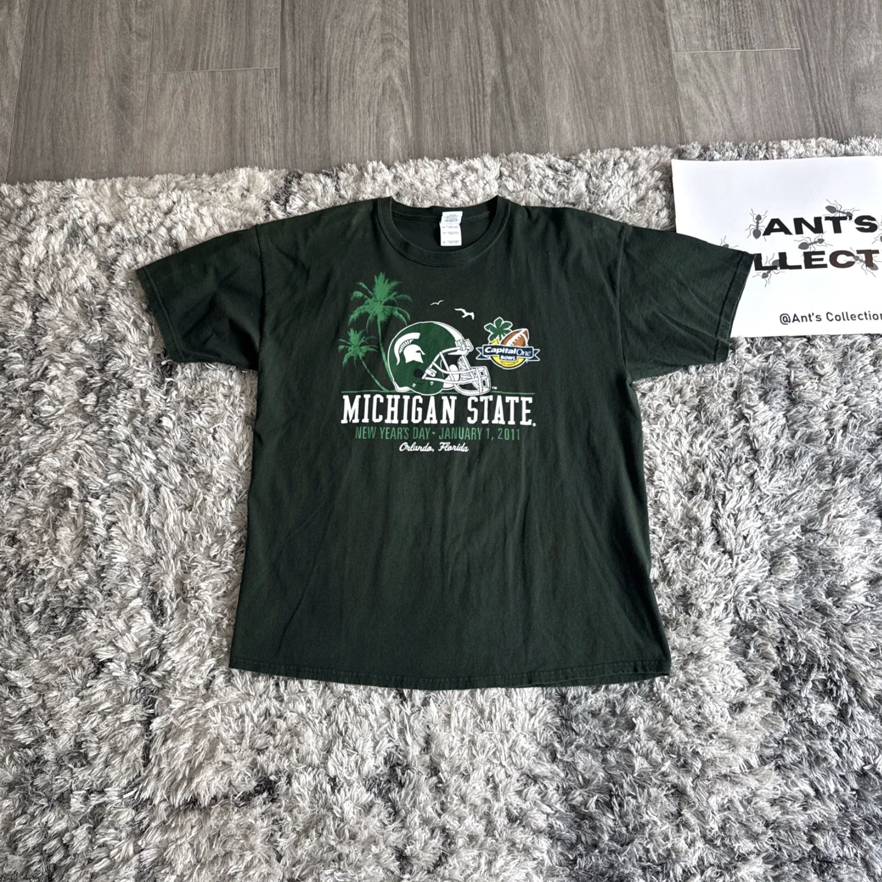 Gildan VINTAGE Michigan State Florida Gildan Short Sleeve T-Shirt Green XL Men Football Shirt Size US XL / EU 56 / 4 - 2 Thumbnail