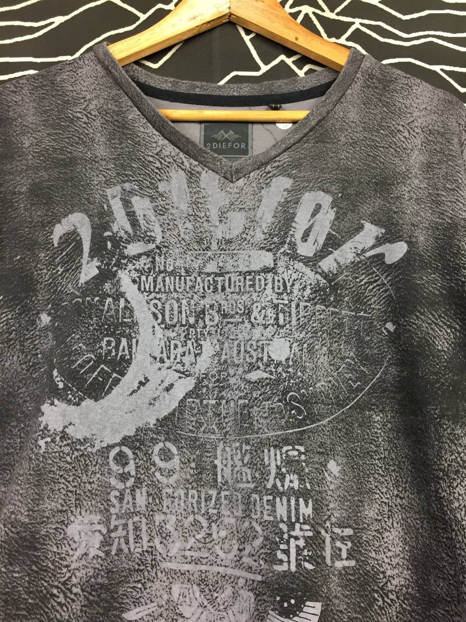 Other 2DIEFOR Acid Wash V-Neck Long Sleeve Tee Size US XL / EU 56 / 4 - 4 Thumbnail