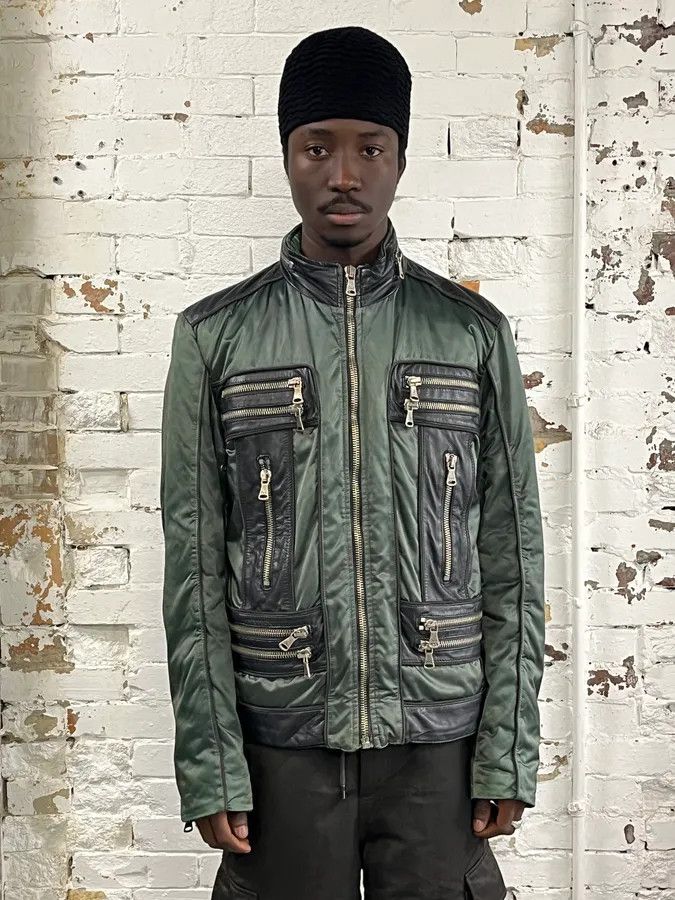 Dolce & Gabbana AW2007 Dolce & Gabbana Khaki Hybrid Nylon Leather Jacket Size US L / EU 52-54 / 3 - 3 Thumbnail