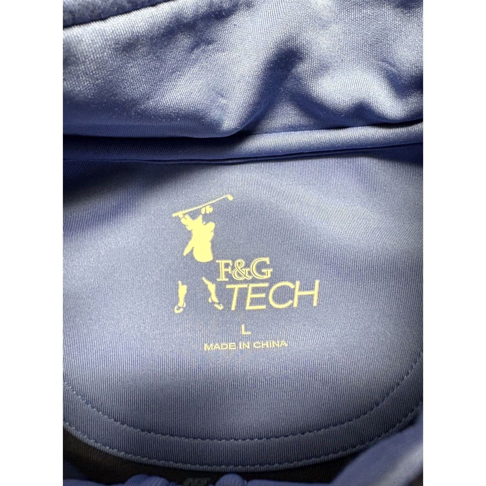 Vintage F&G TECH 1/4 Zip Mens Large Sweater Jacket Blue BELLERIVE GOLF CLUB Wanamaker Size US L / EU 52-54 / 3 - 2 Thumbnail
