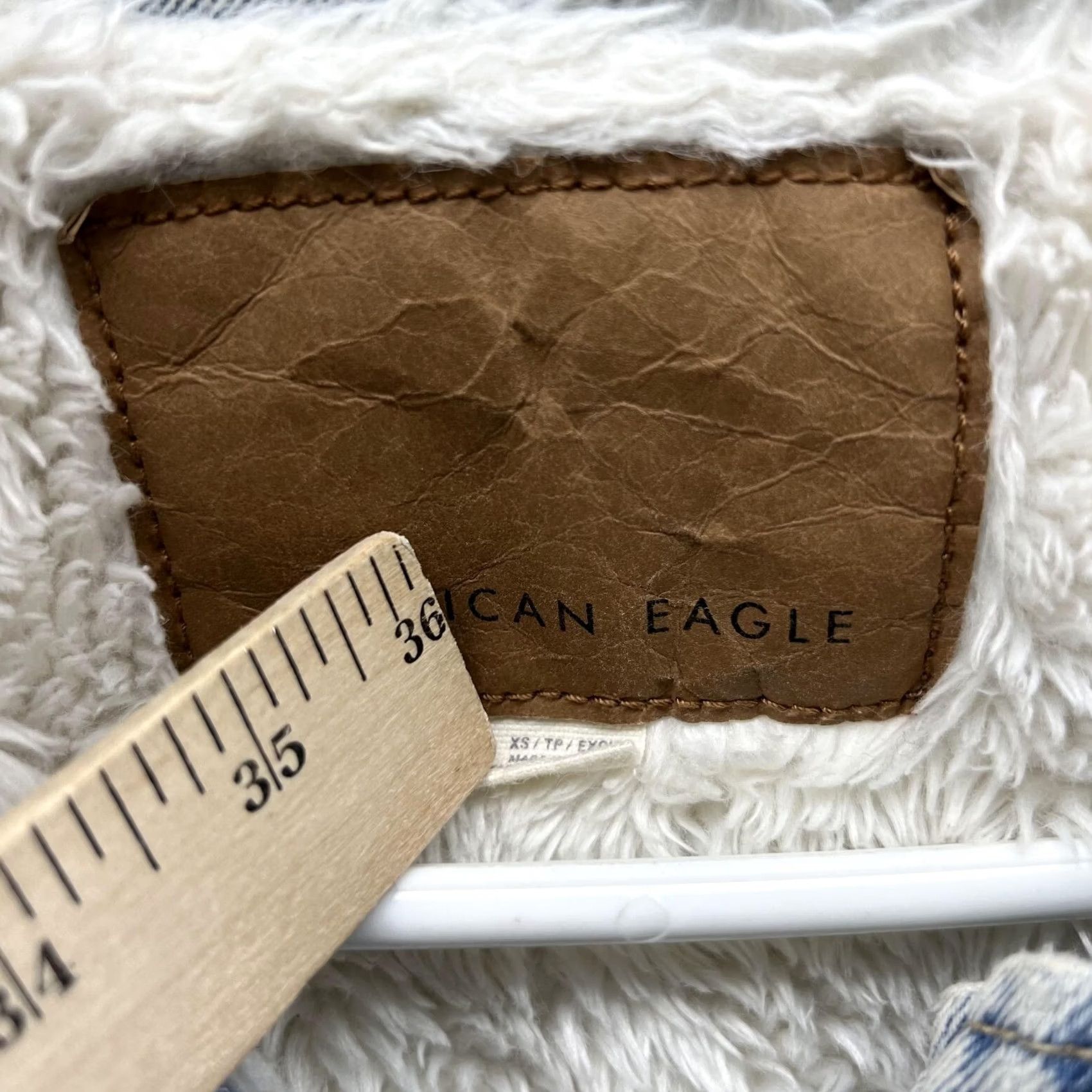 American Eagle Outfitters VINTAGE American Eagle Outfitters Denim Jacket Women XS Blue Snap Zip Lined Cotton Sherpa Falls Winter Regular Mens Womens Girls Size XS / US 0-2 / IT 36-38 - 2 Thumbnail