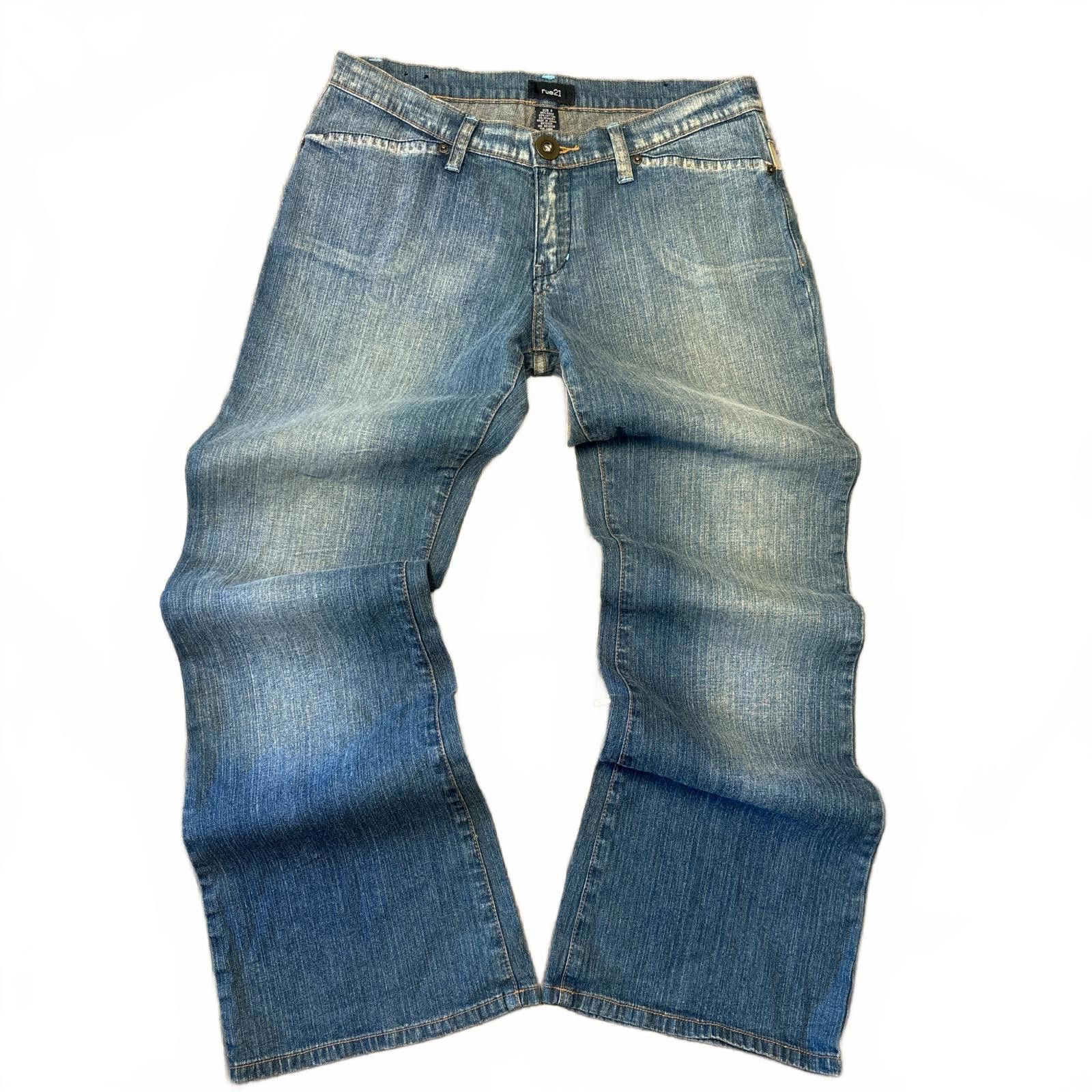 rue21 vintage y2k light wash low waisted flare jeans Size 31" - 1 Thumbnail
