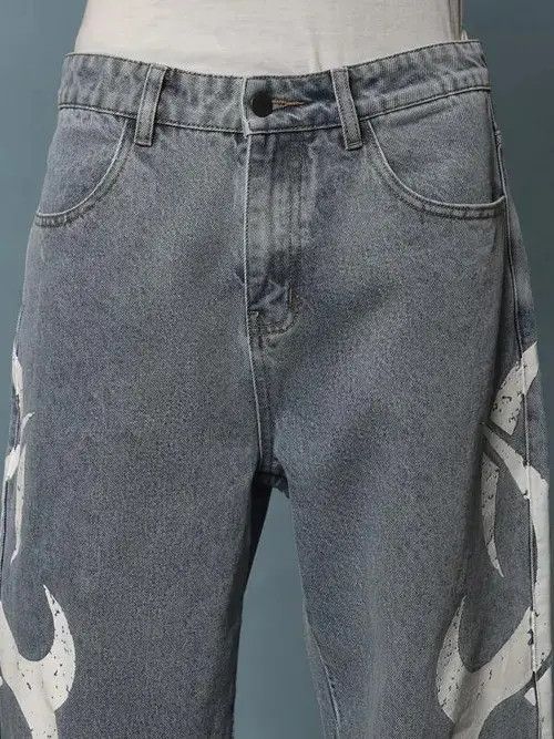 Jean Akimoto x Yura Loose Fit BioHazard Graphic Jeans Size US 32 / EU 48 - 4 Thumbnail