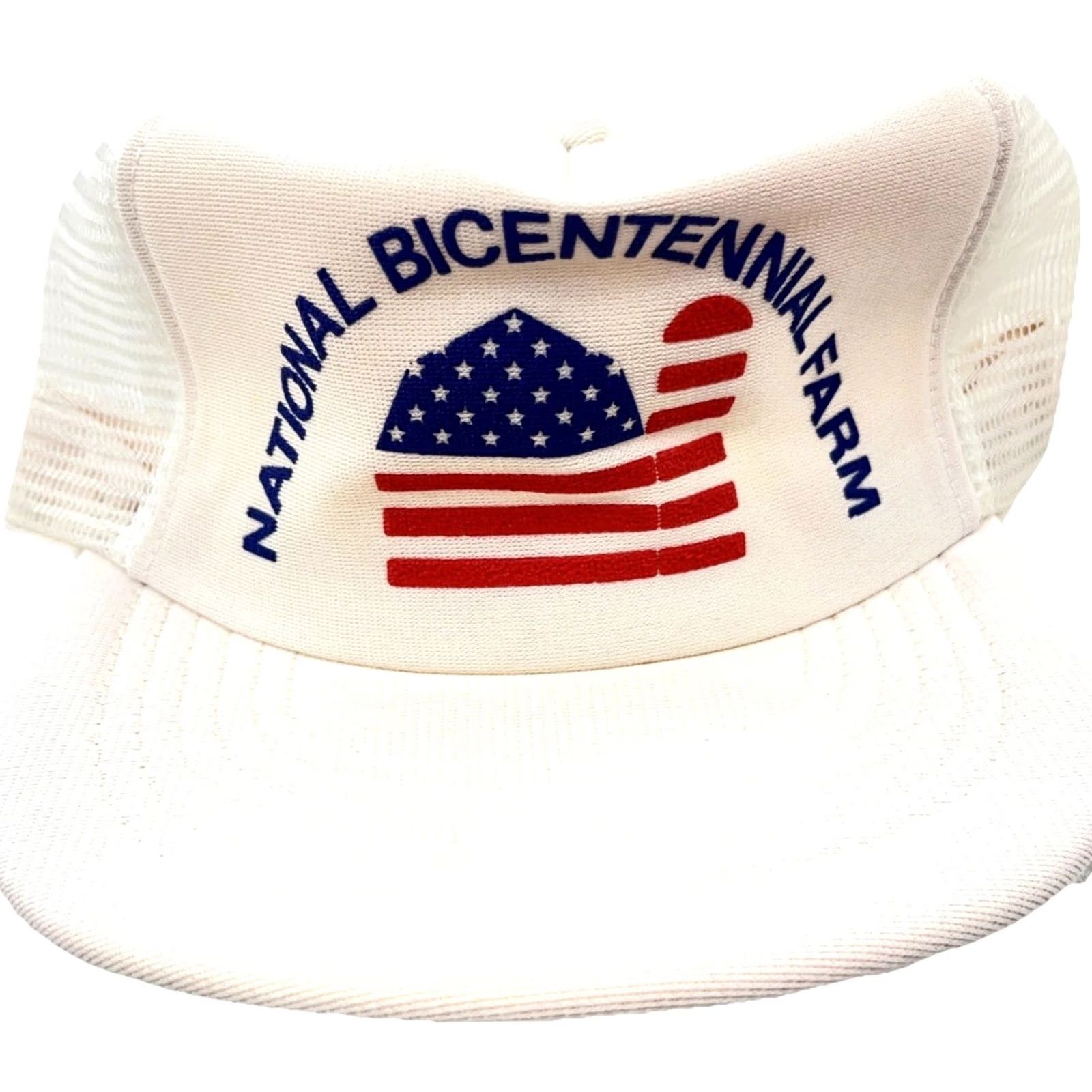 Vintage VINTAGE National Bicentennial Farm Trucker Hat Cap Made In USA Flag Barn Silo LL Size ONE SIZE - 2 Thumbnail