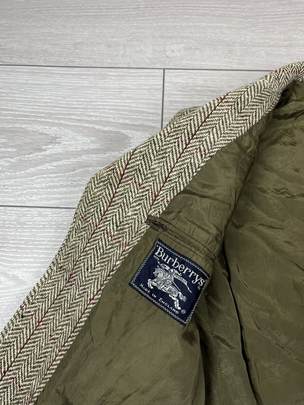 Burberry Burberrys Vintage 80s Irish Tweed Blazer Jacket Size 40R - 11 Thumbnail