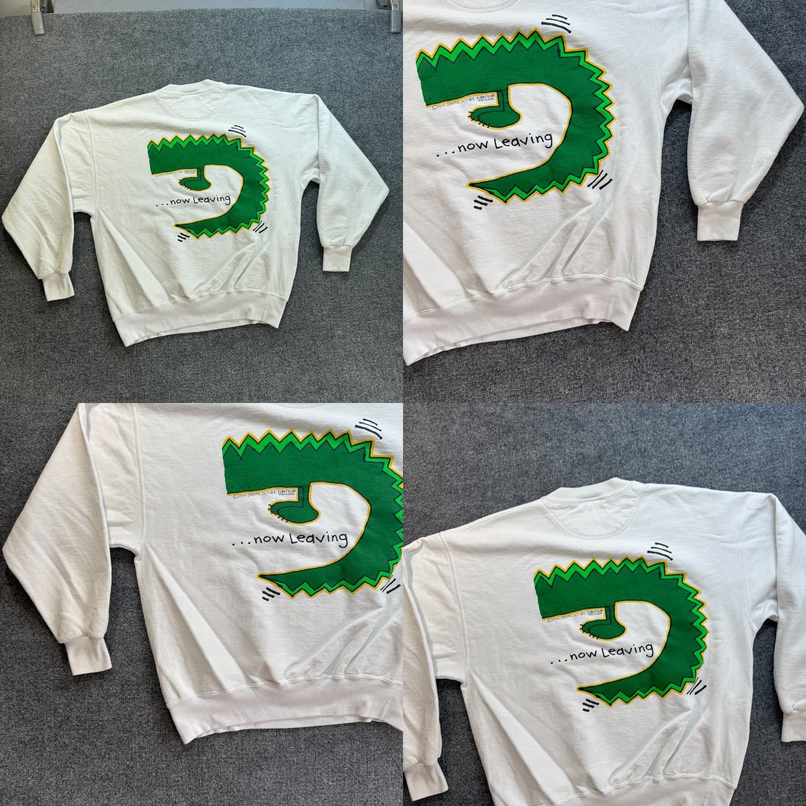 Jerzees VINTAGE JERZEES Sweatshirt Large White 80s 90s Wrap around Size US XL / EU 56 / 4 - 8 Thumbnail