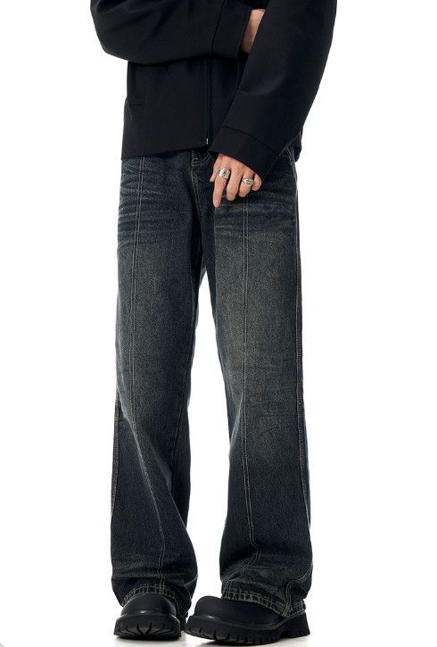 Jean Retro men's distressed patchwork loose casual jeans Size US 32 / EU 48 - 3 Thumbnail