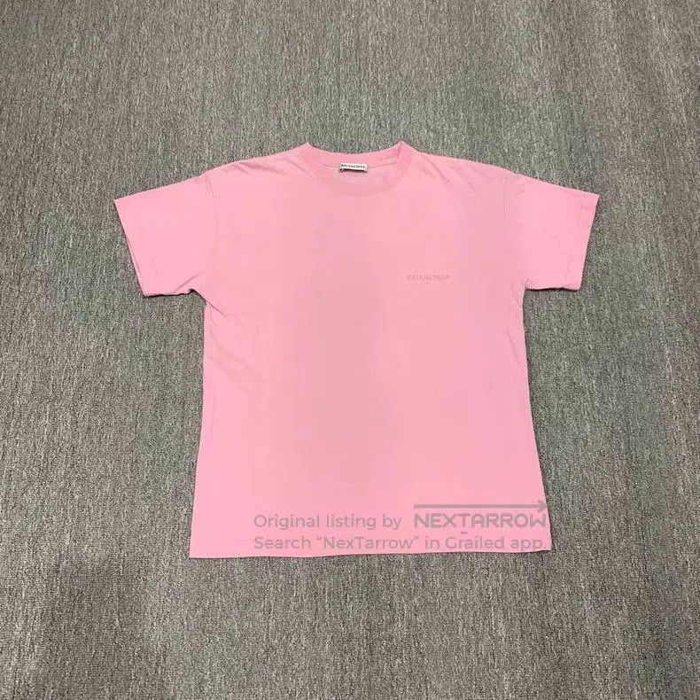 Balenciaga Balenciaga Pink Embroidered Logo T-shirt. Size US S / EU 44-46 / 1 - 1 Thumbnail