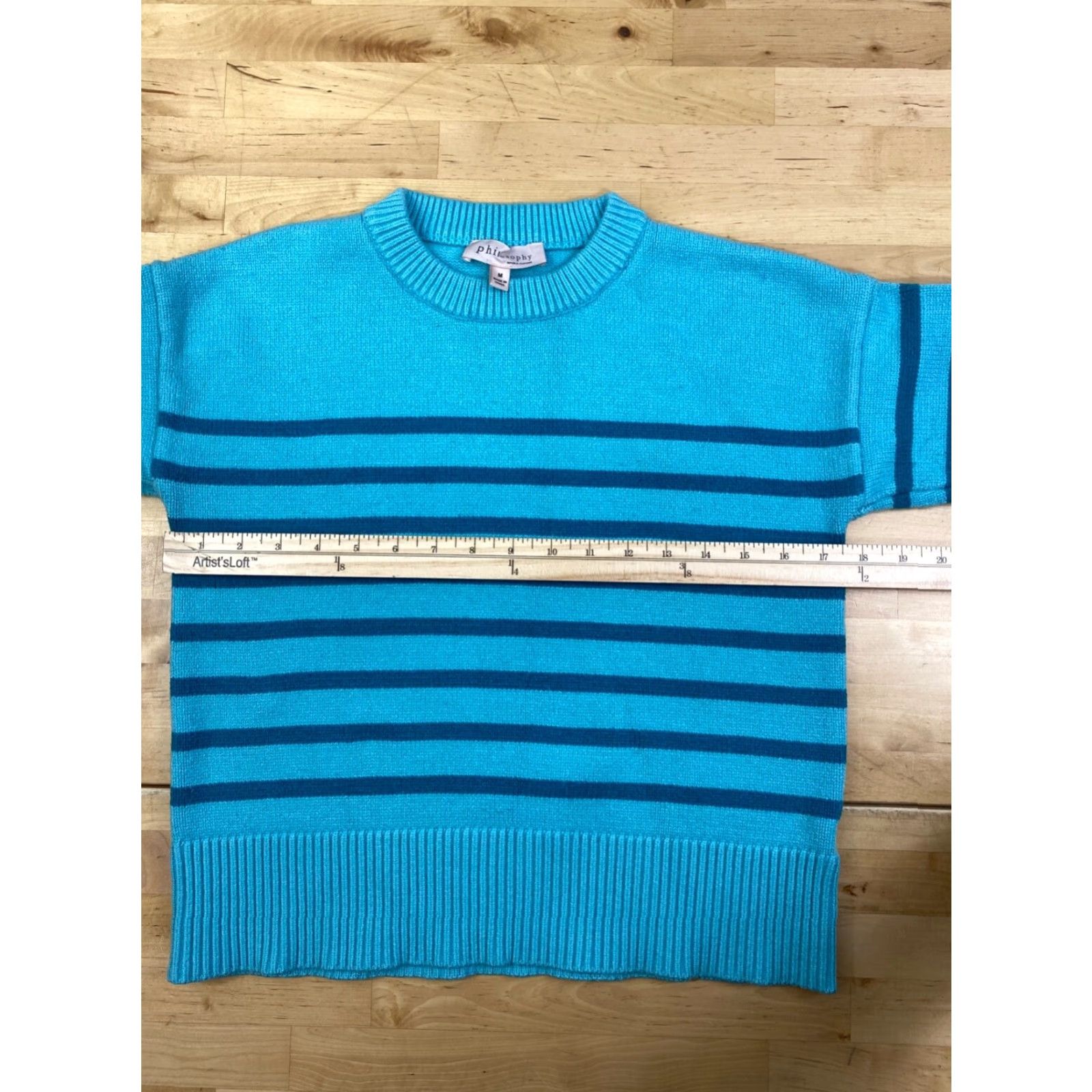 Vintage Philosophy Sweater Womens M Blue Knit Casual Crew Neck Long Sleeve Size M / US 6-8 / IT 42-44 - 5 Thumbnail