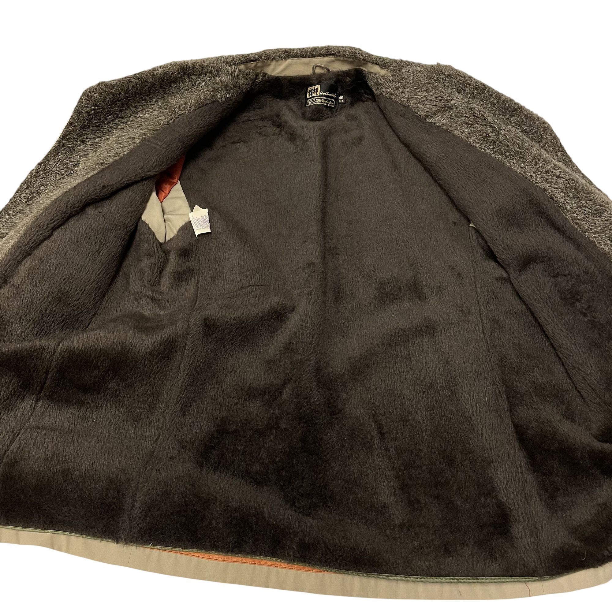 Sears Vtg Sears Khaki Car Coat Gray PILE Lapel FLEECE Lined Jacket Size US L / EU 52-54 / 3 - 4 Thumbnail