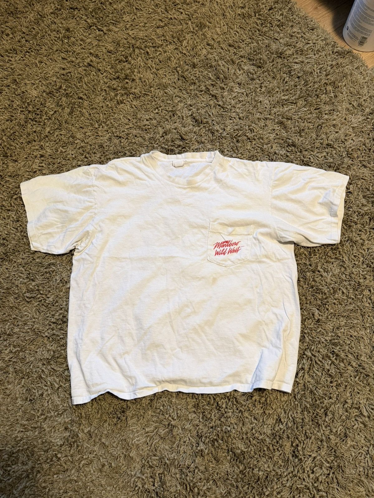 Marlboro Vintage 90s Marlboro Wild West Pocket T-Shirt M Distressed Size US M / EU 48-50 / 2 - 2 Thumbnail