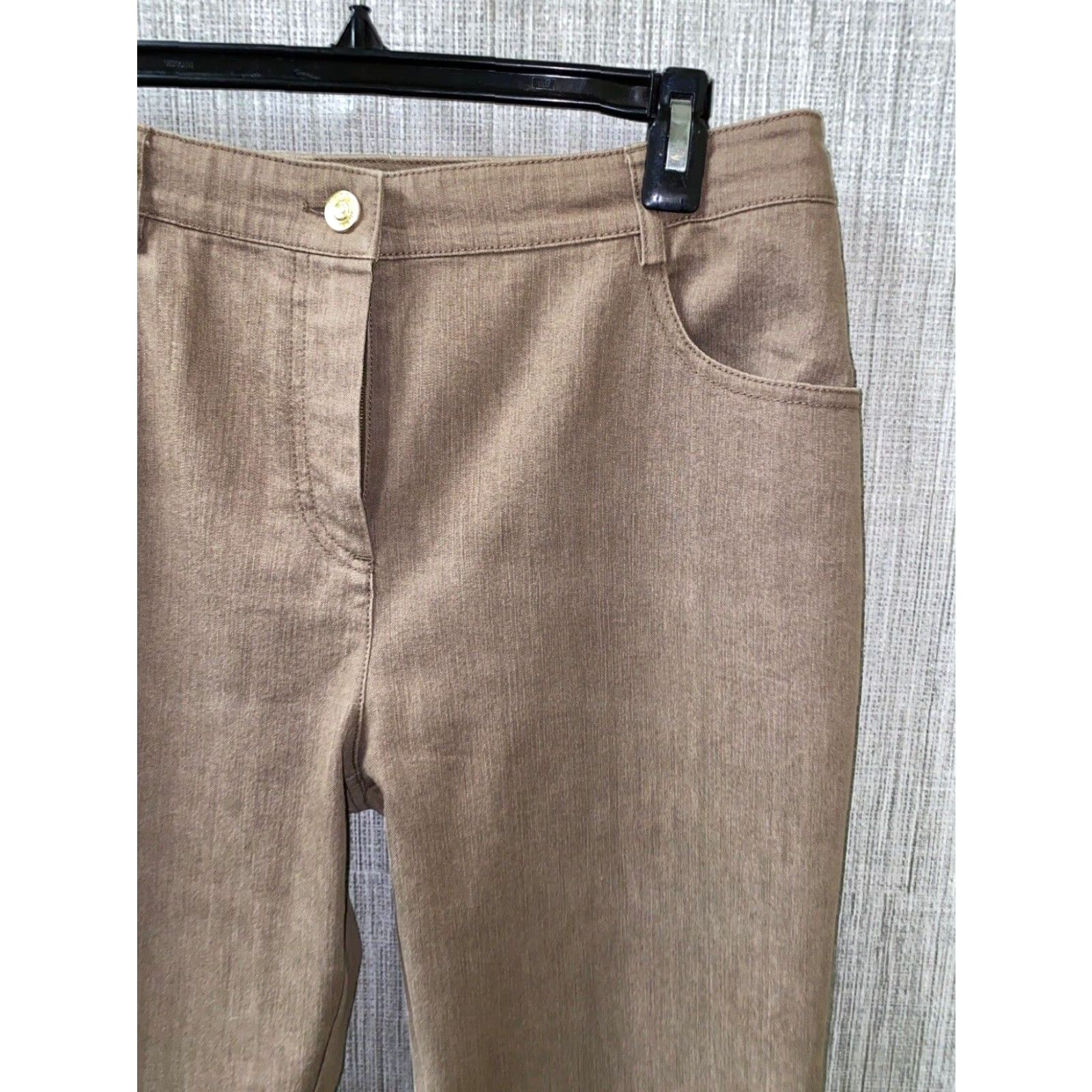 St. John St. John Womens Beige Zip Fly Casual Pants Size 8 Regular Womens Pants 32in Inseam Beige, Zip Fly, Flat Front, Cotton? Size 24" / US 00 / IT 34 - 2 Thumbnail