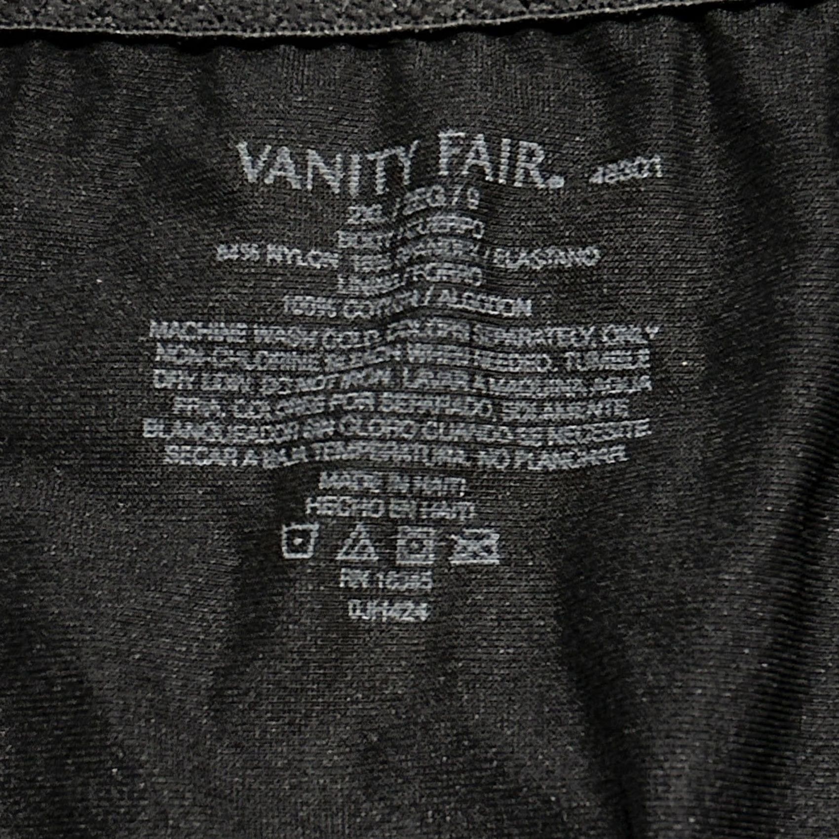 Vintage Vanity Fair Black Satin Stretch Panties Briefs High Waist 2XL Size 40" / US 18 - 2 Thumbnail