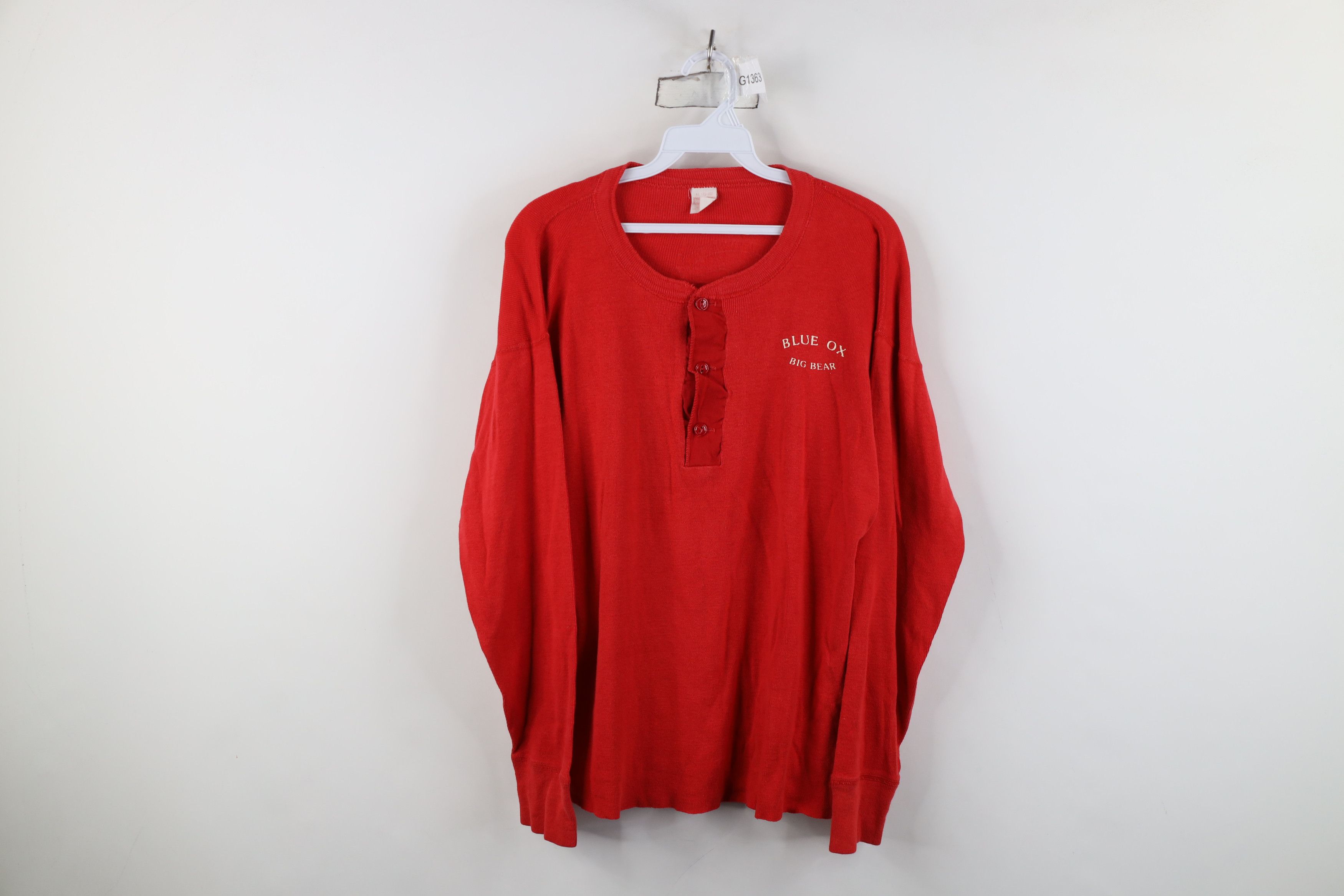 Vintage Vintage 70s Restaurant Thermal Ribbed Knit Henley T-Shirt Size US XL / EU 56 / 4 - 1 Thumbnail