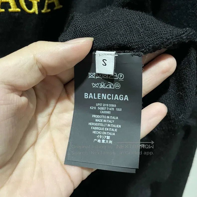 Balenciaga Balenciaga Black and yellow double B wheat pattern knit sw Size S / US 4 / IT 40 - 4 Thumbnail