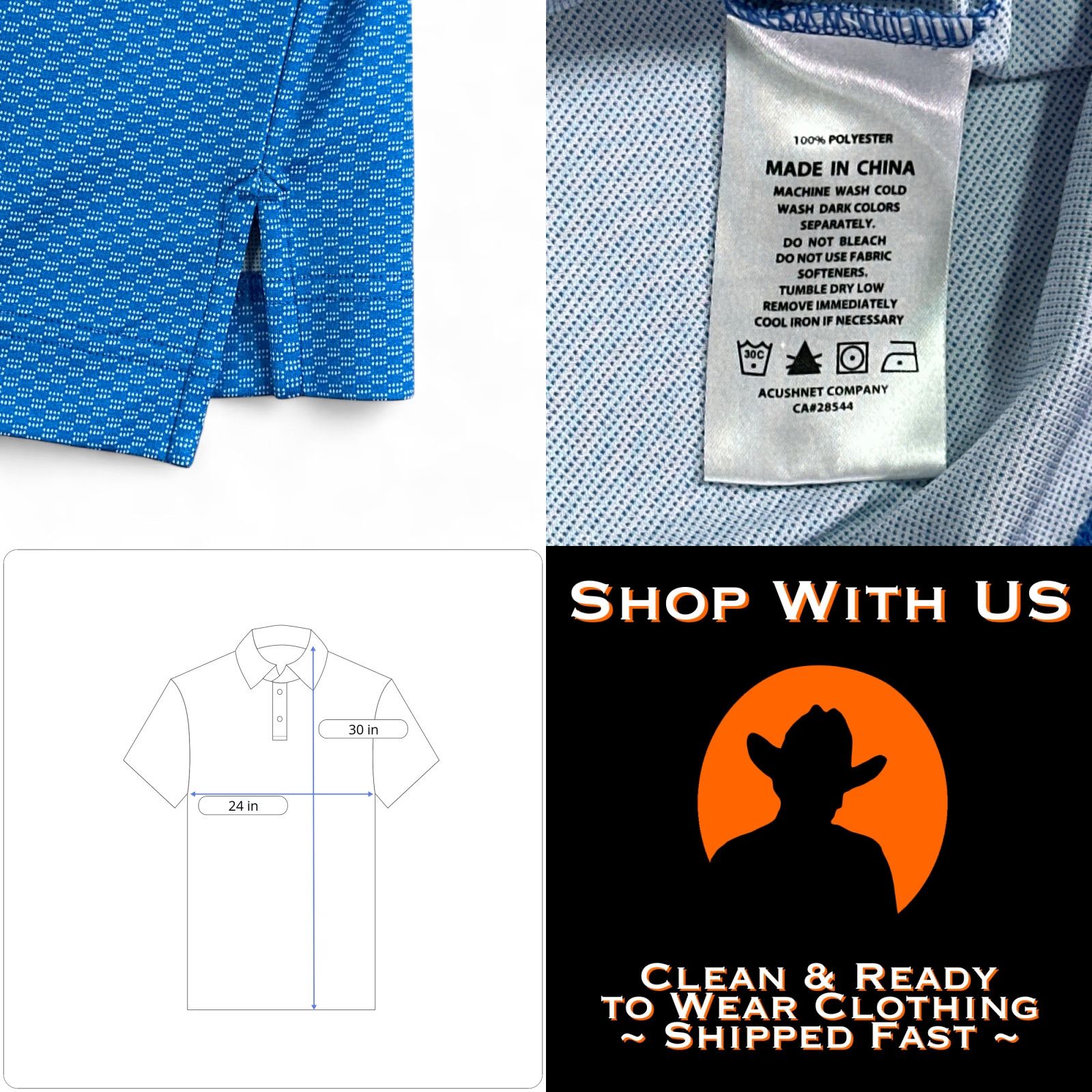 Footjoy FootJoy Polo Shirt Adult LARGE Blue White Dots Golf Caddy Lightweight Polyester Polo Shirt Size US L / EU 52-54 / 3 - 8 Thumbnail