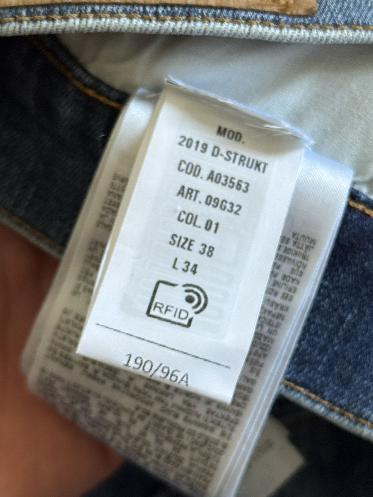 Diesel Diesel 38/34 2019 D-Strukt denim pants trousers jeans y2k Size US 38 / EU 54 - 12 Thumbnail