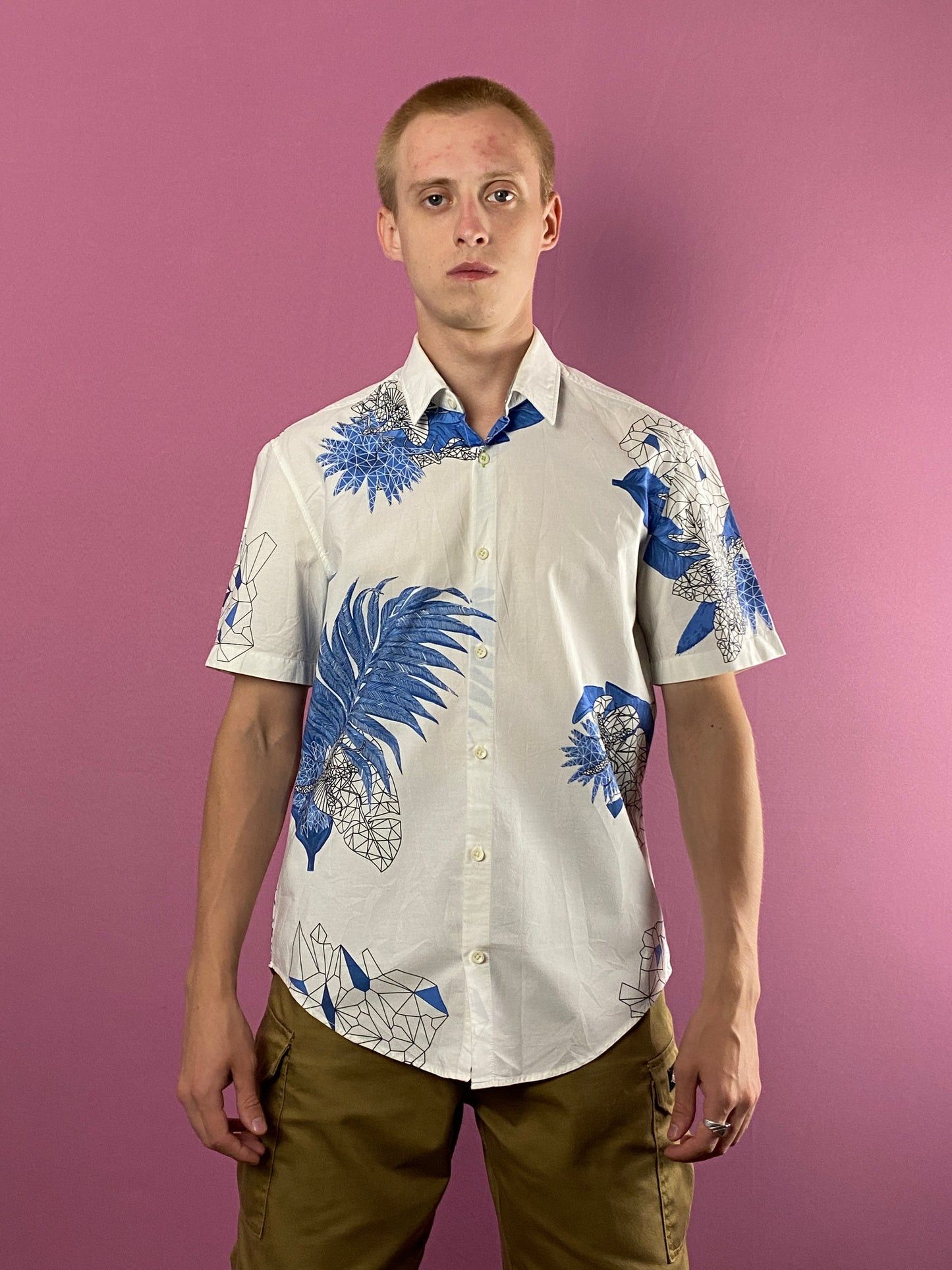 Hugo Boss × Vintage Hugo Boss Vintage Men's Floral Abstract Slim Fit Shirt Size US M / EU 48-50 / 2 - 2 Thumbnail