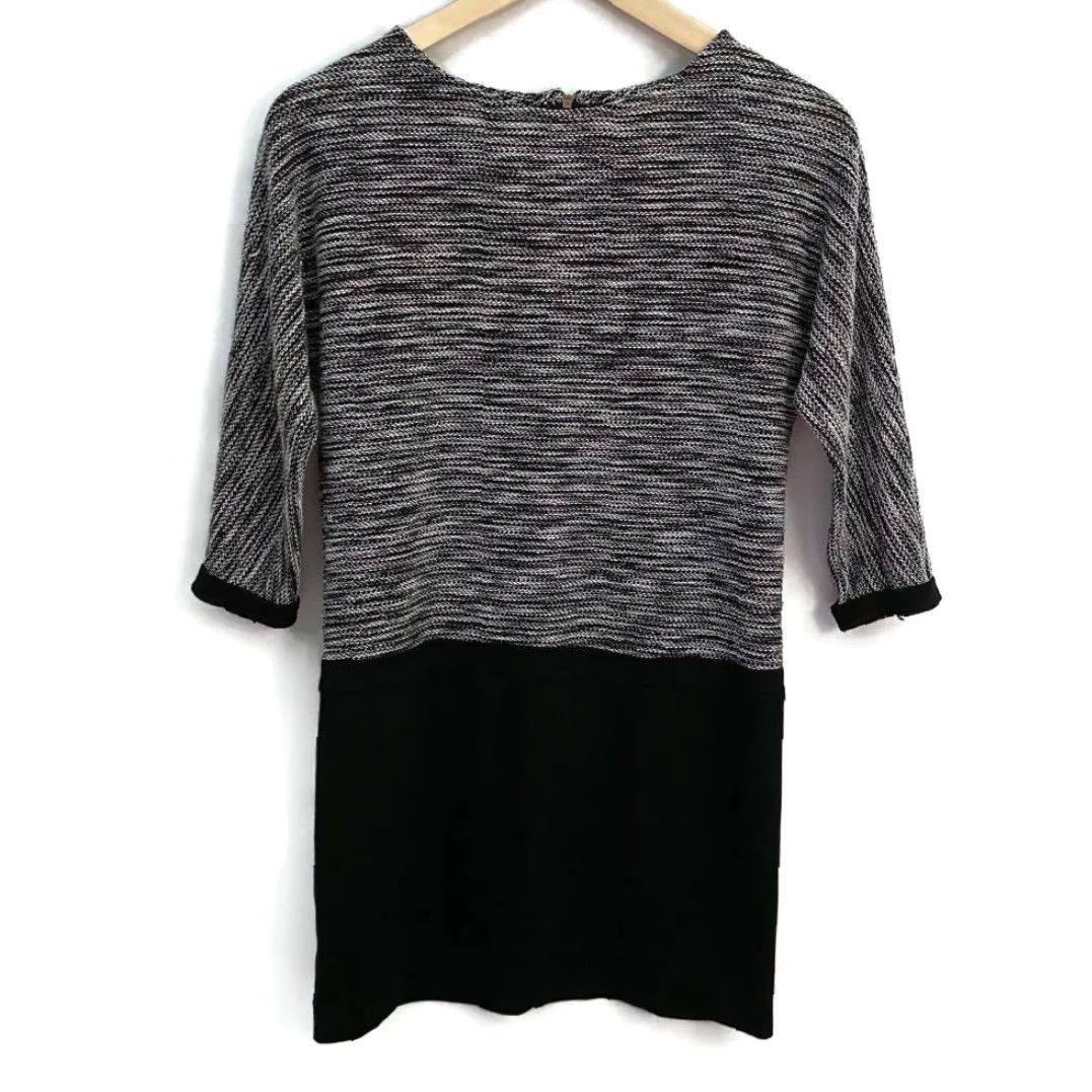 Loft LOFT Shift Dress Black 3/4 Sleeve Petites 2P Scoop Neck Womens Dress, 2P, Black Size XS / US 0-2 / IT 36-38 - 2 Thumbnail