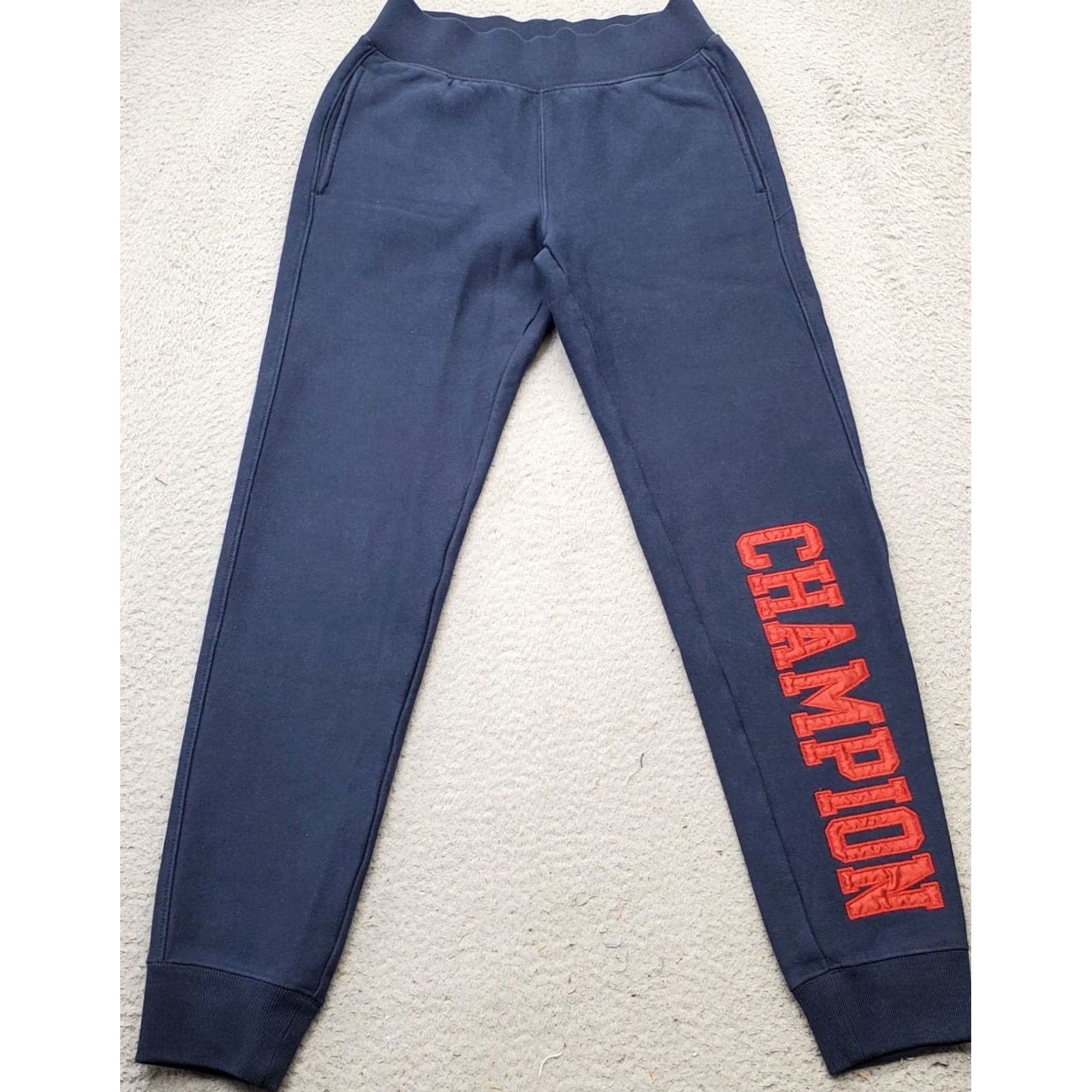 Champion Champion Women's XS Blue Jogger Pants - Fleece Lined Reverse Weave, Elastic Waist, Pockets, 29.25" Inseam, Tapered Leg, Cotton, Casual Activewear Size 26" / US 2 / IT 38 - 2 Thumbnail