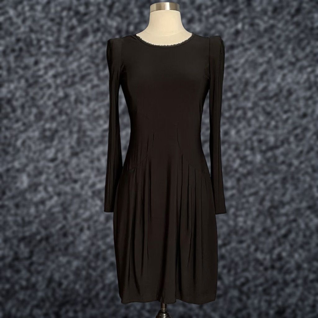 Isabel Marant Isabel Marant Black Jersey Knit Dress Size 4 Women Mini Sheath Pleated Short Length 75% tencel 25% polyester Size S / US 4 / IT 40 - 1 Thumbnail
