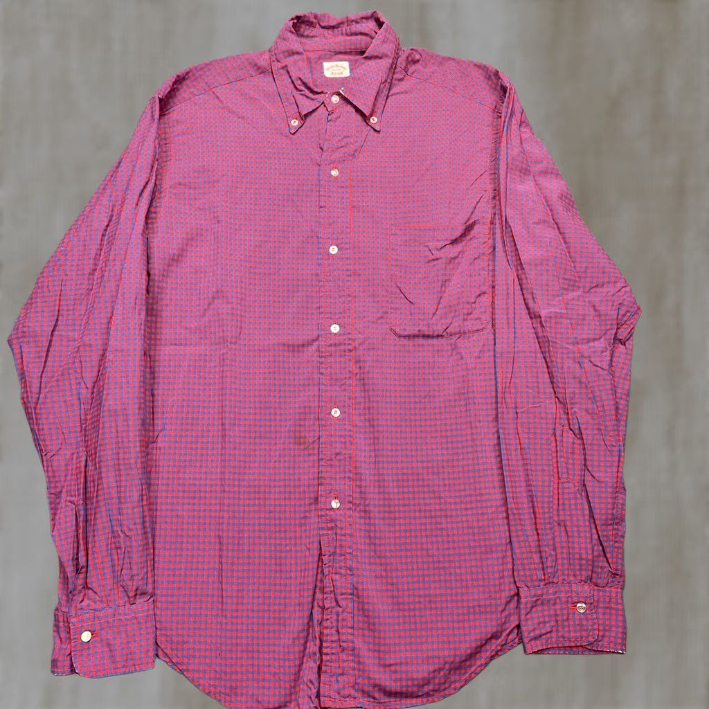 Brooks Brothers VINTAGE Brooks Brothers Shirt Mens XL Red Check Long Sleeve Button Down 60s Size US XL / EU 56 / 4 - 1 Thumbnail