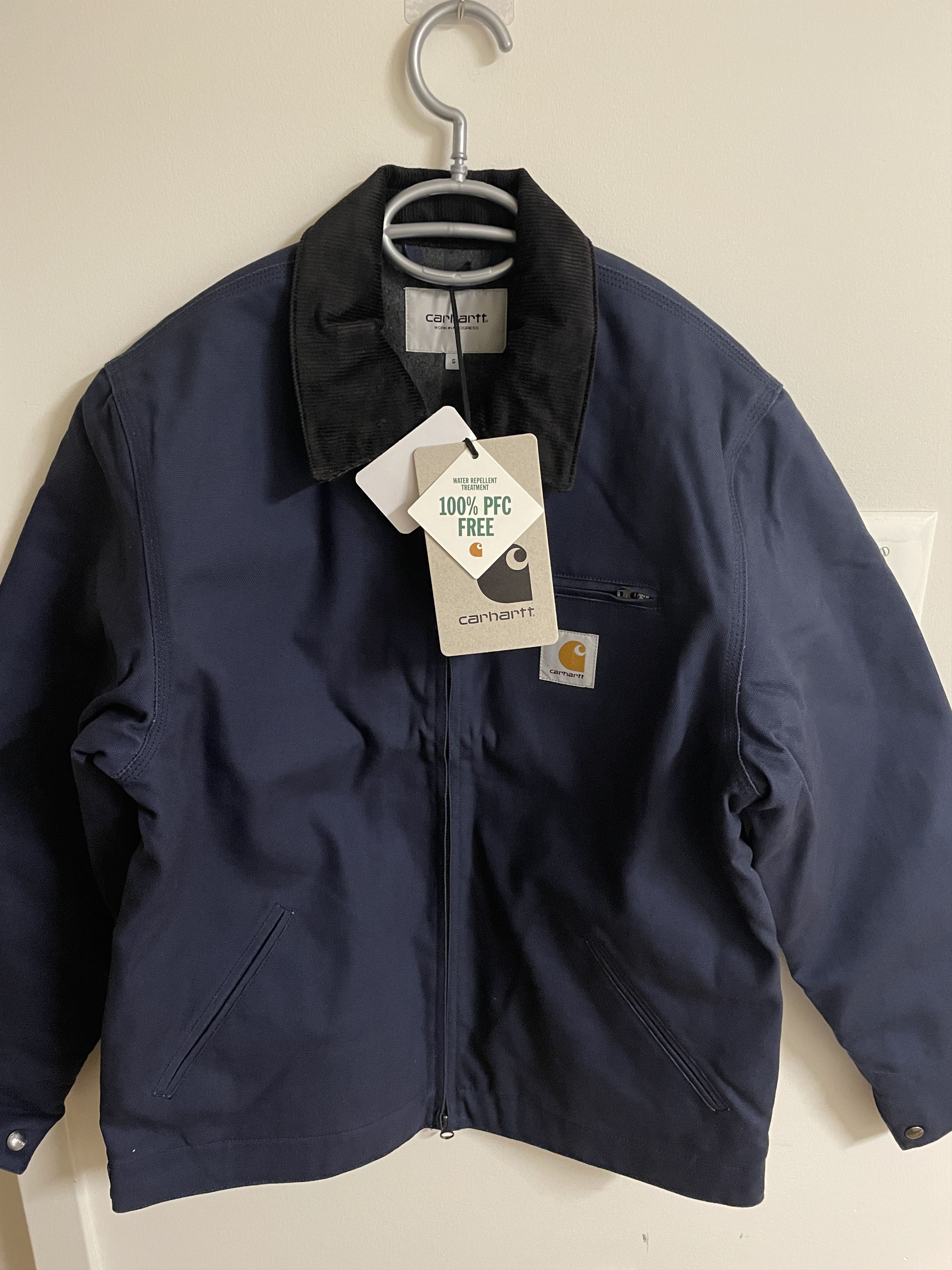 image of New Carhartt Wip Detroit Jacket With Tags S-Size Navy Winter, Men's (Size Small)