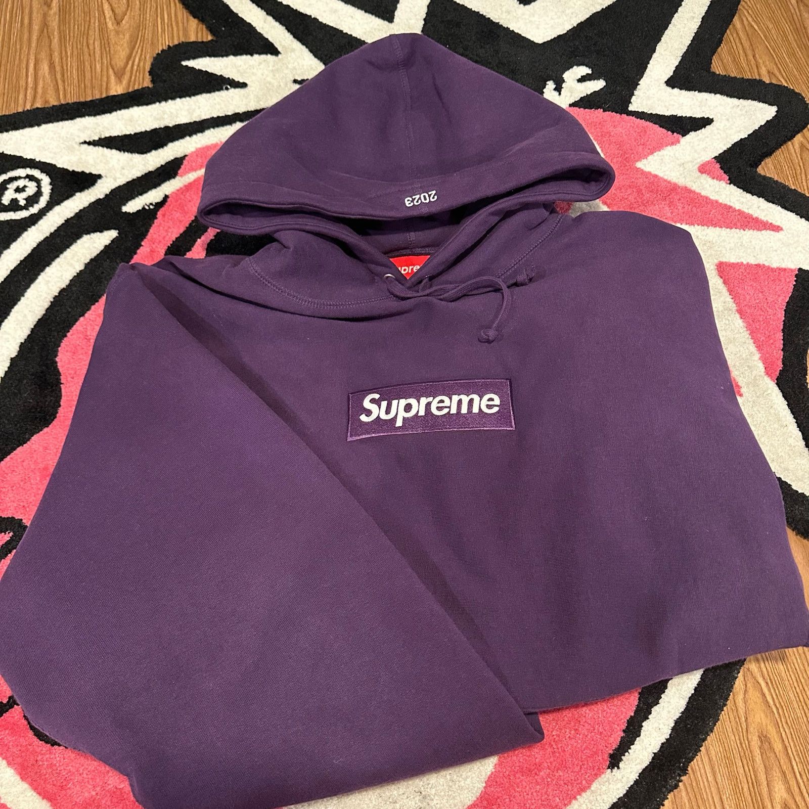 Supreme Supreme Box Logo Hooded Sweatshirt (FW23) – Dark Purple – XL Size US XL / EU 56 / 4 - 2 Thumbnail